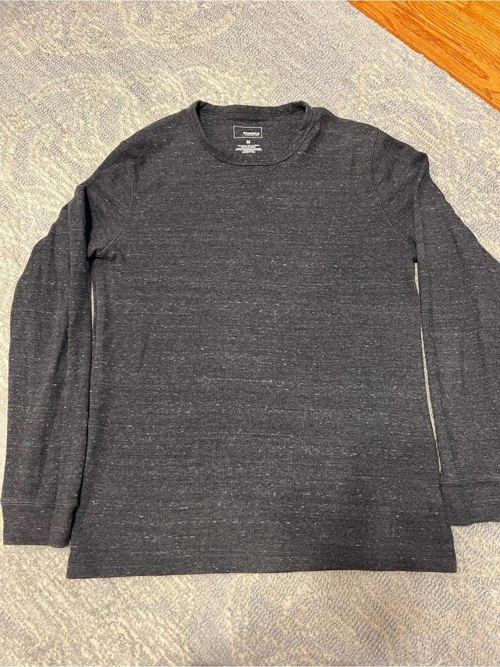 Sonoma Men's Heather Black Long Sleeve Crew Neck Shirt